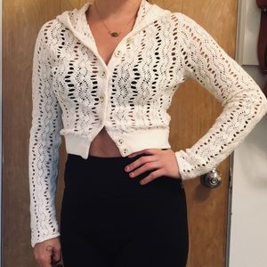 Crochet cropped cardigan